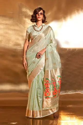 Green Paithani Silk Saree